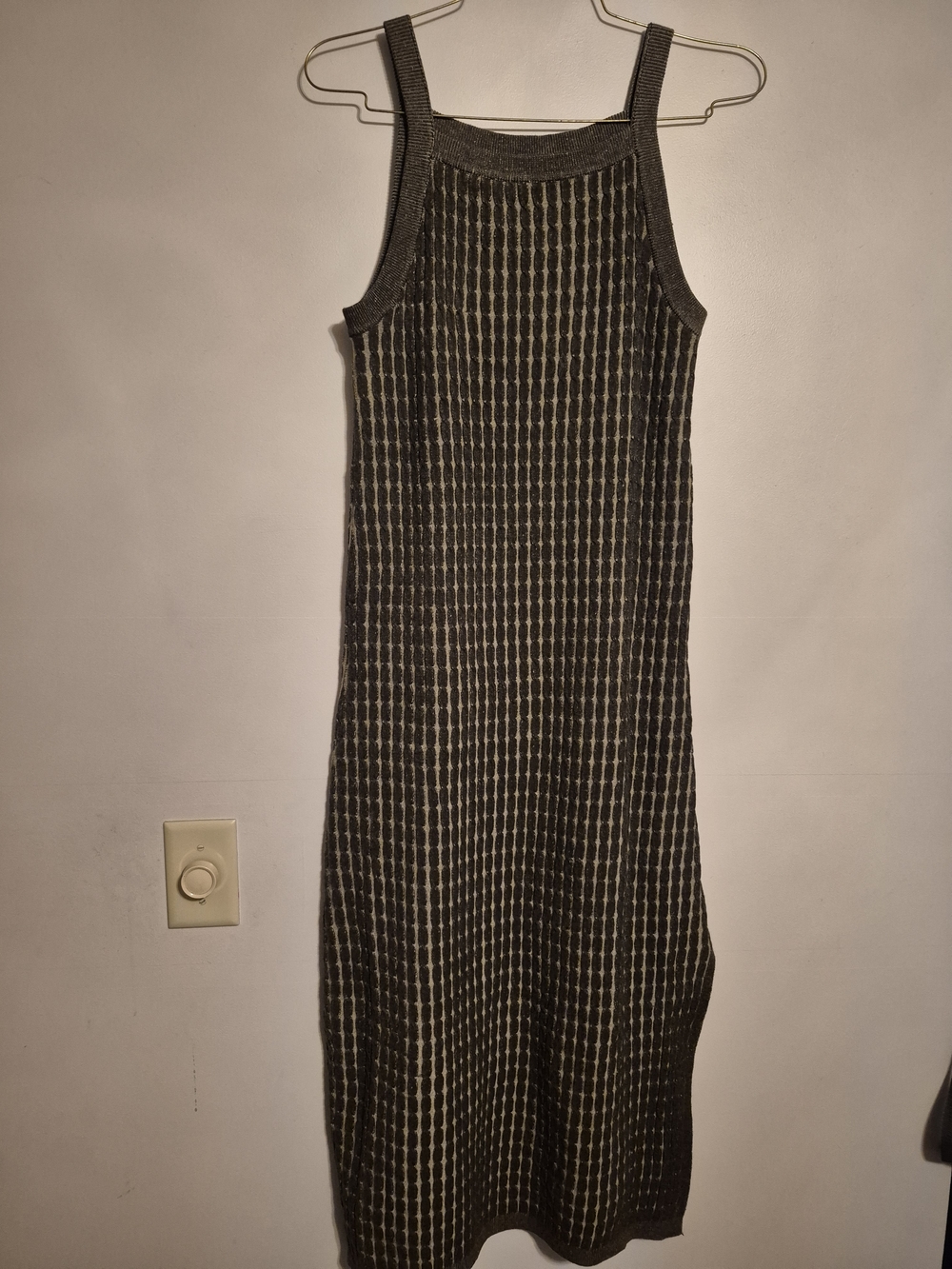 Gilli Green Ribbed Maxi Tank Dress with Vertical Stitching